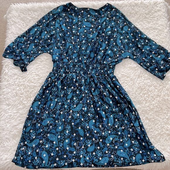 Harper 241 Blue Mid-Sleeve Dress Size Large Wedding Formal Paisley - Picture 11 of 15